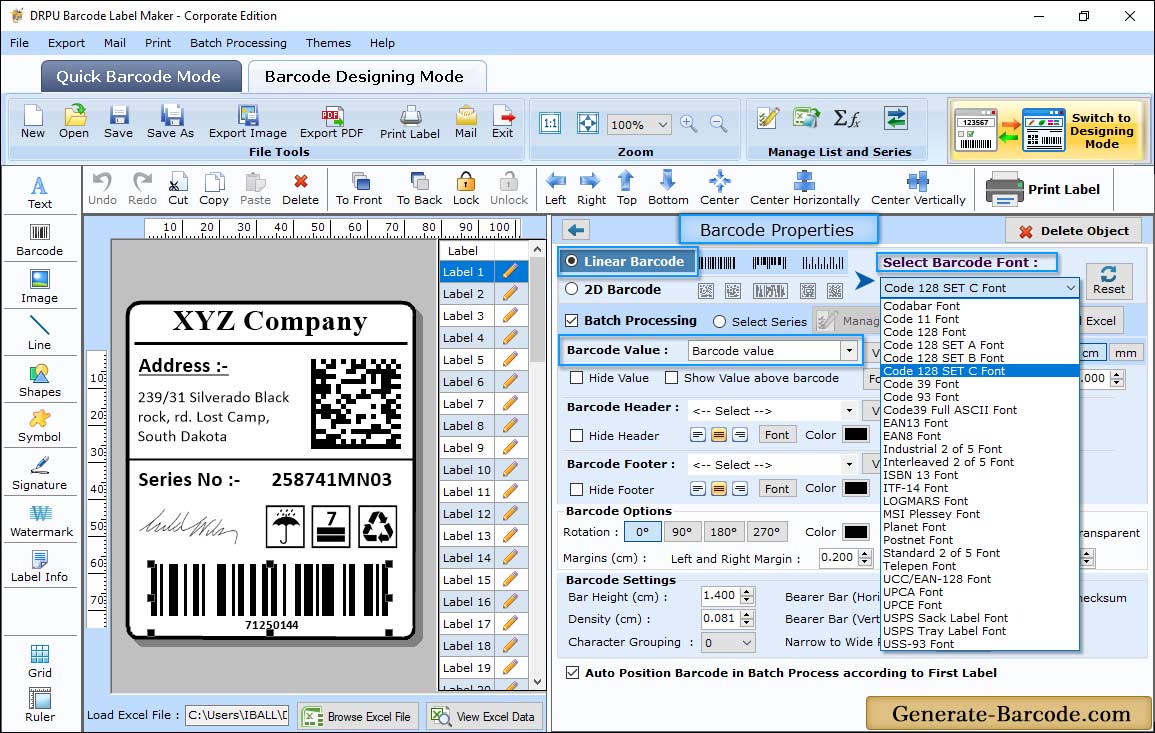 Barcode Properties - Value