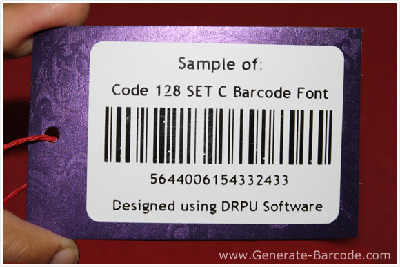Sample of Code 128 SET C Barcode Font