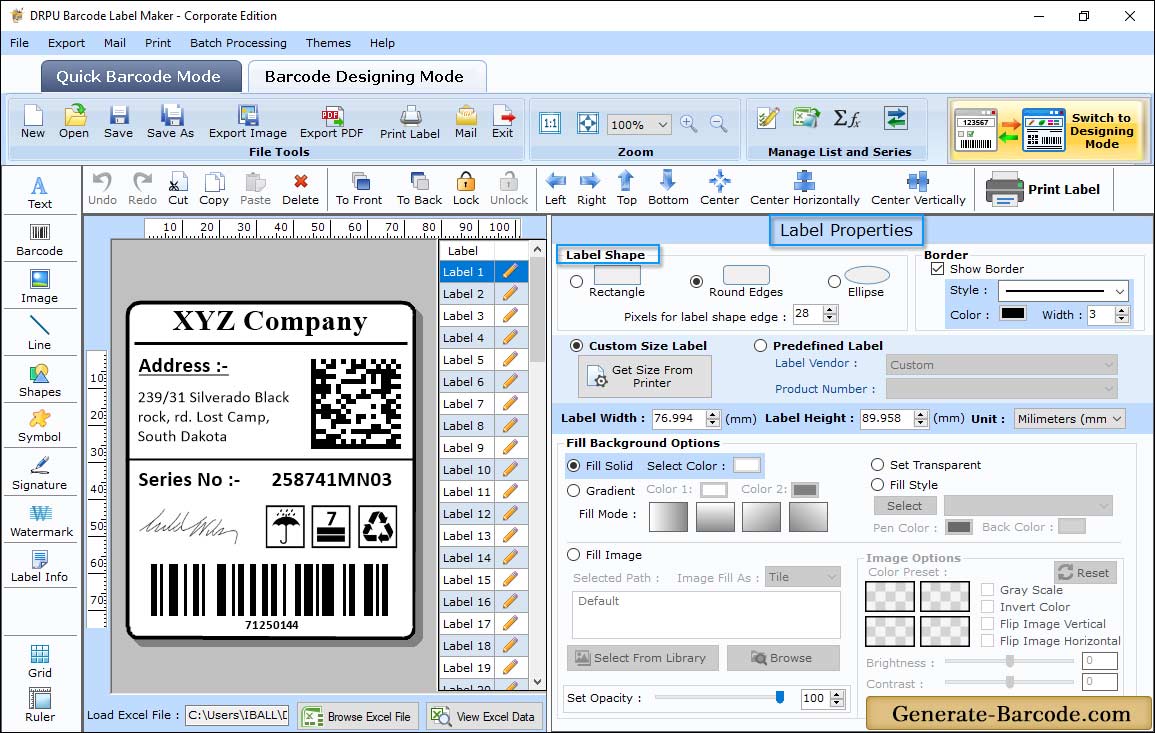 Label Properties