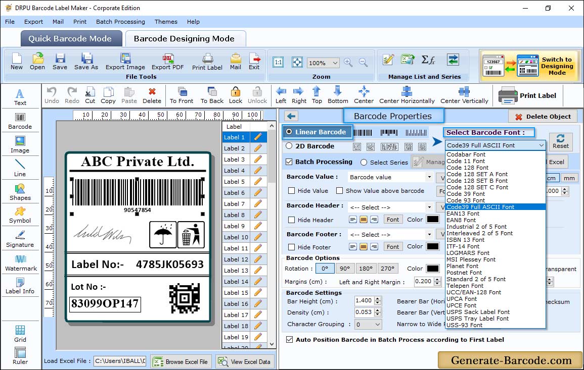 Barcode Properties