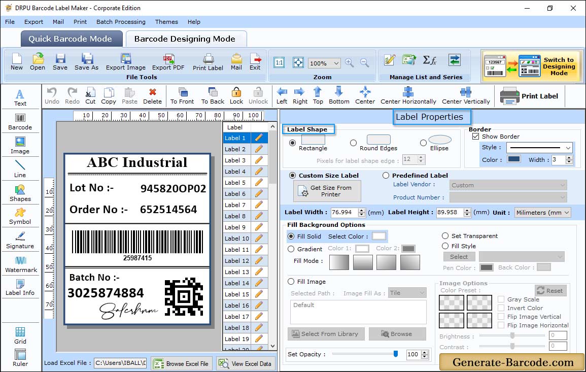 Label Properties