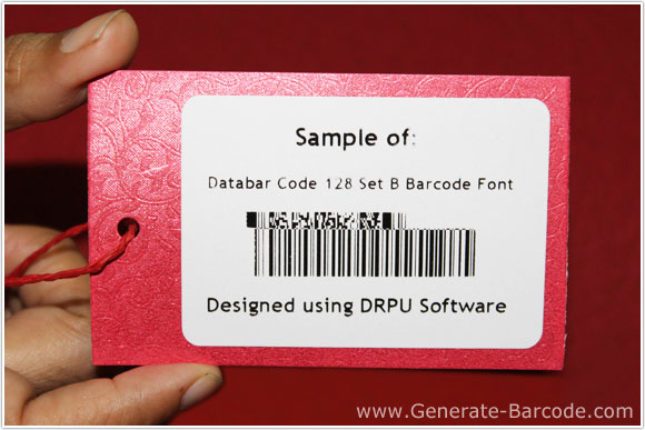Sample of Databar Code 128 Set B Barcode Font