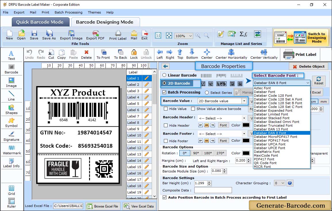 Barcode Properties (Value)