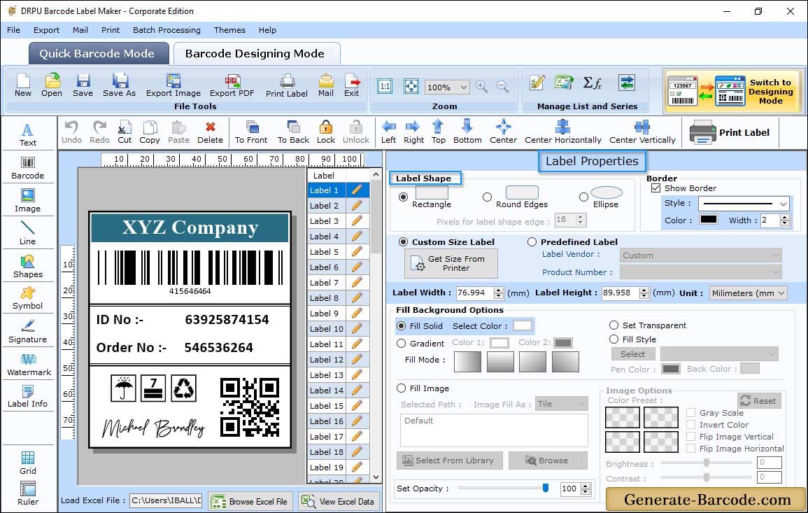 Databar Expanded Label Properties