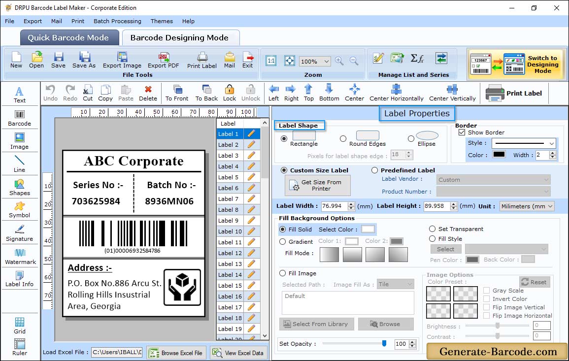 Label Properties