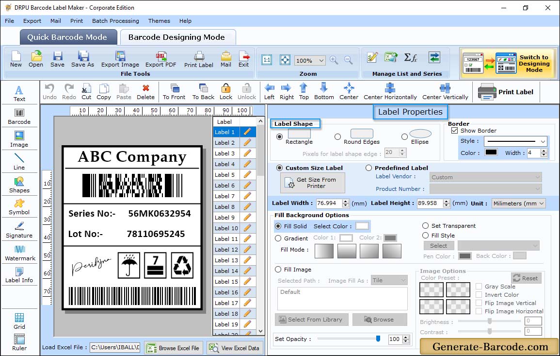 Databar PDF417 font Card Properties