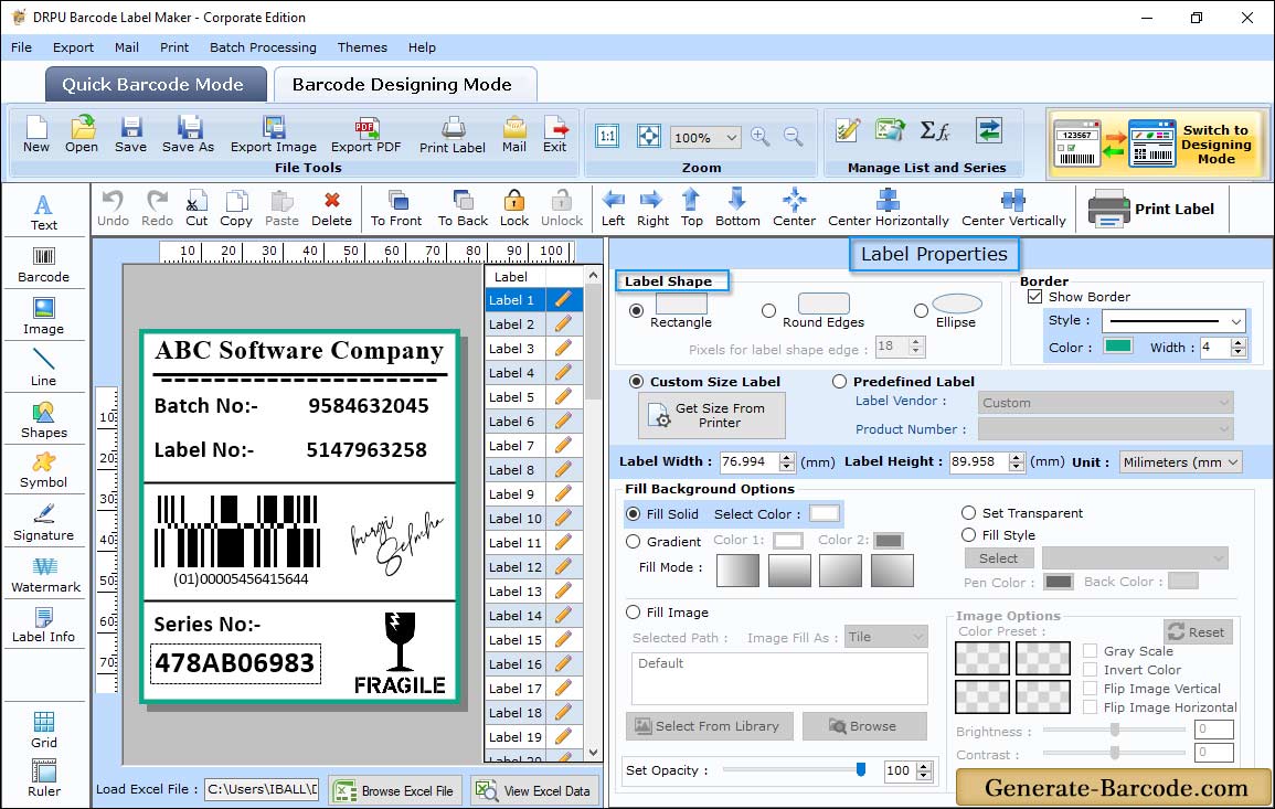 Label Properties