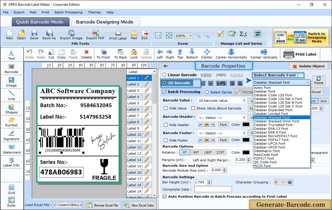 Barcode Properties - Value