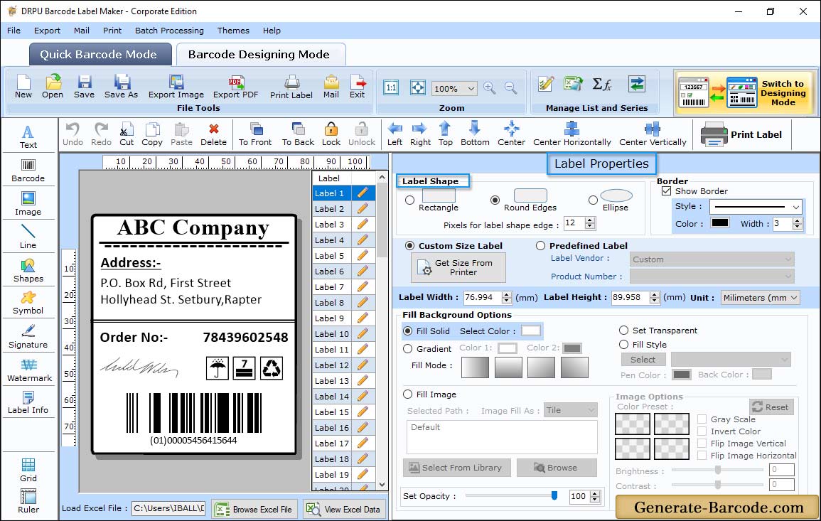 Label Properties