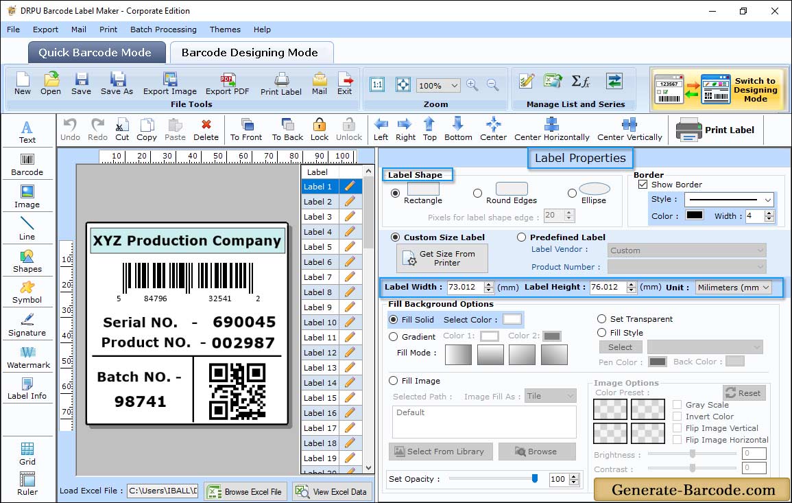 PDF417 font Card Properties