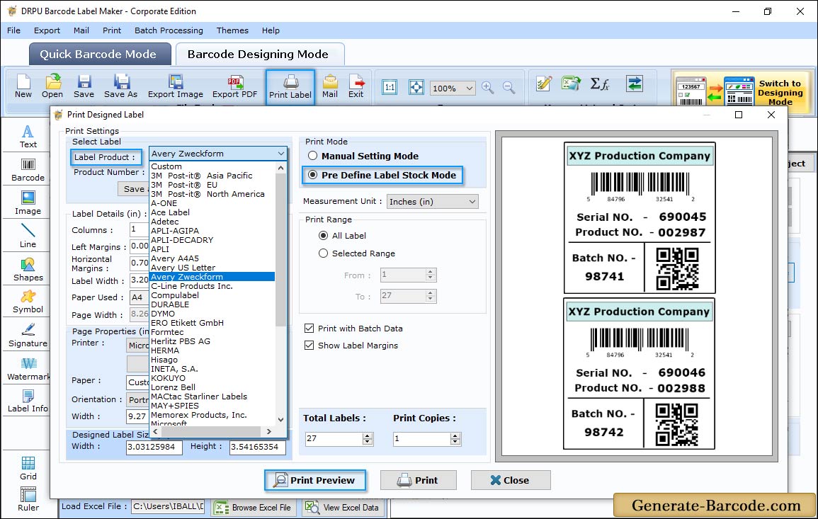 Print Databar UPCA