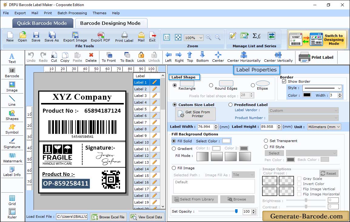 Label Properties