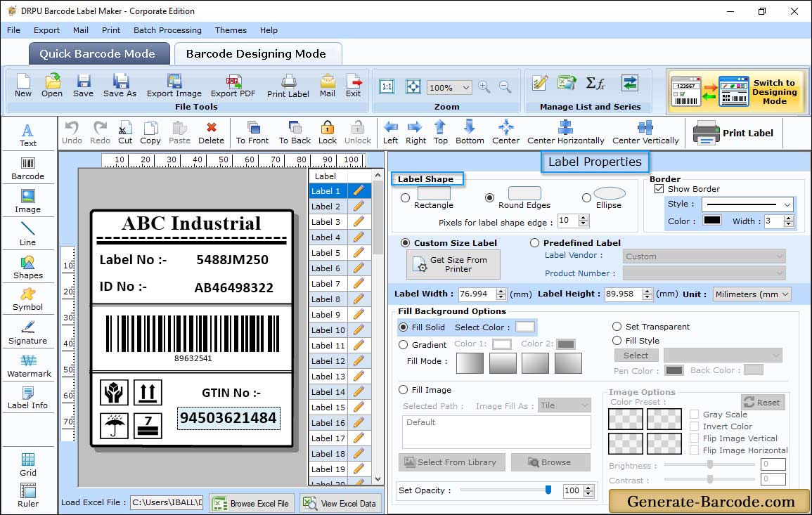 Label Properties