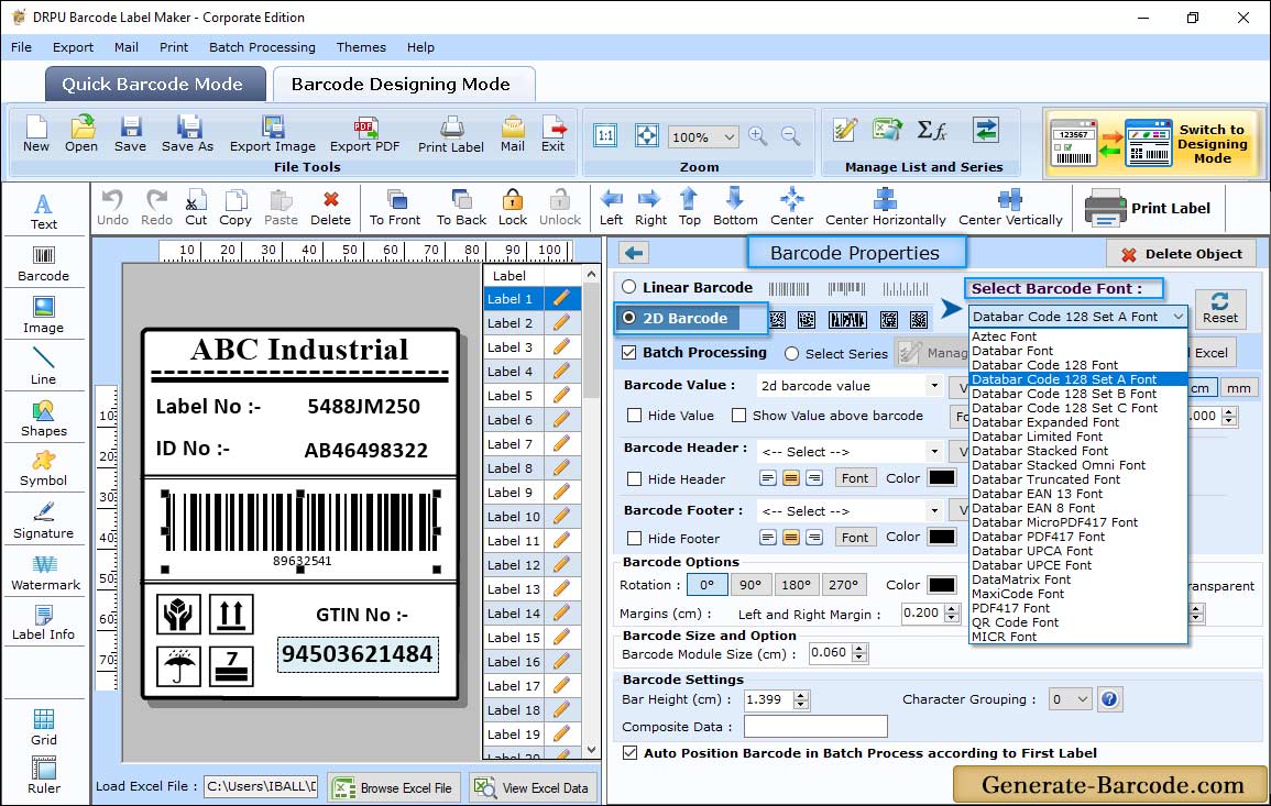 Barcode Properties - Value