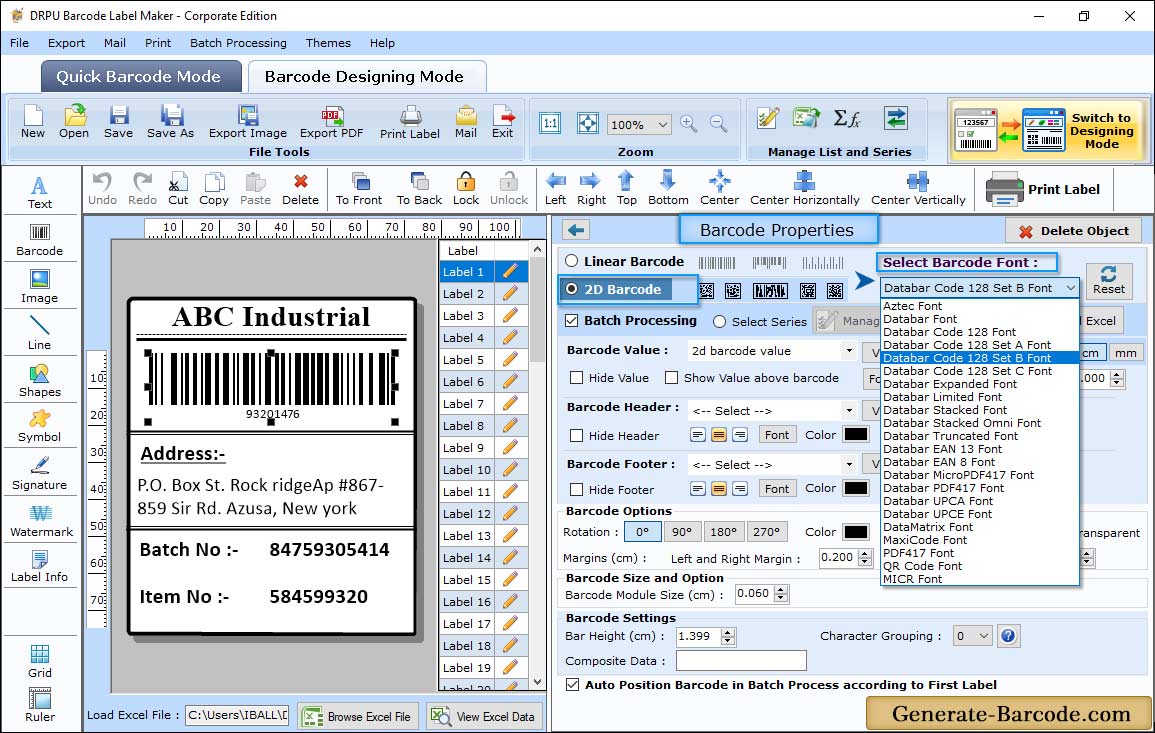 Barcode Properties - Value