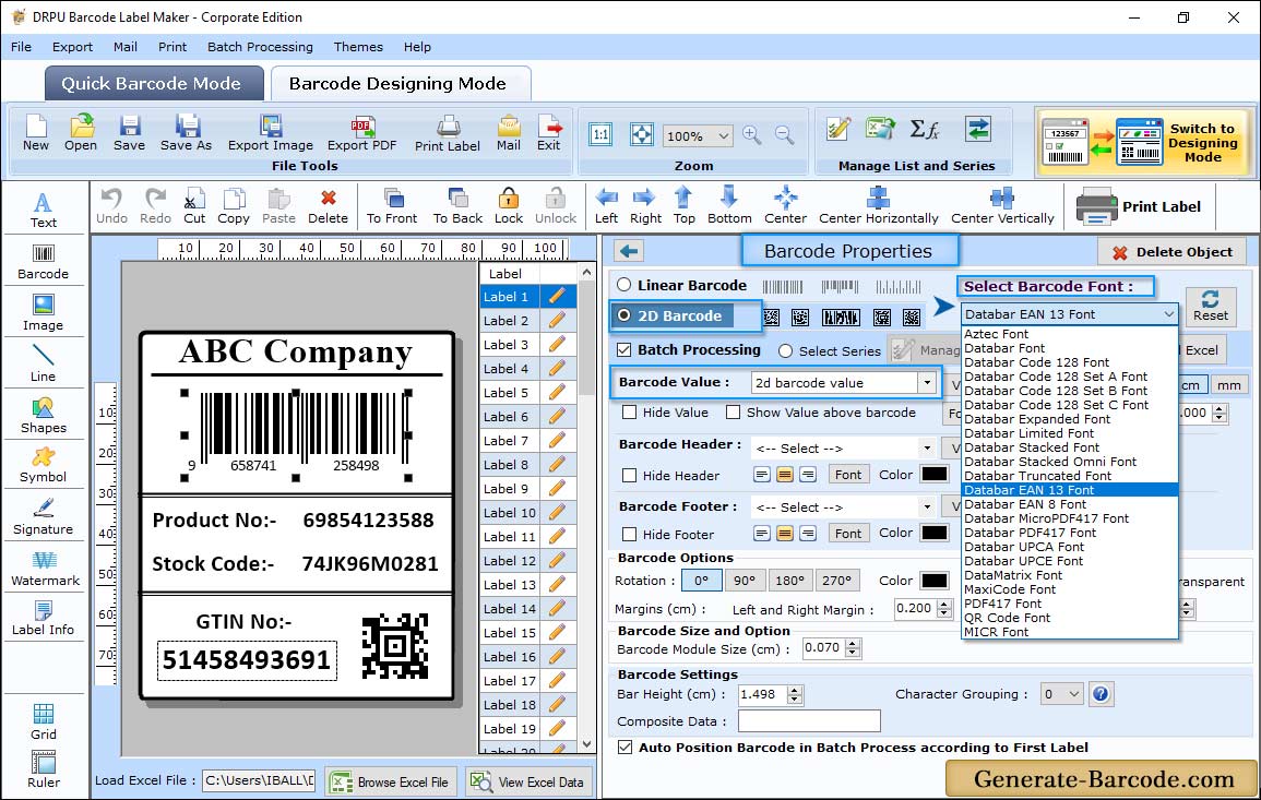 Barcode Properties (Value)