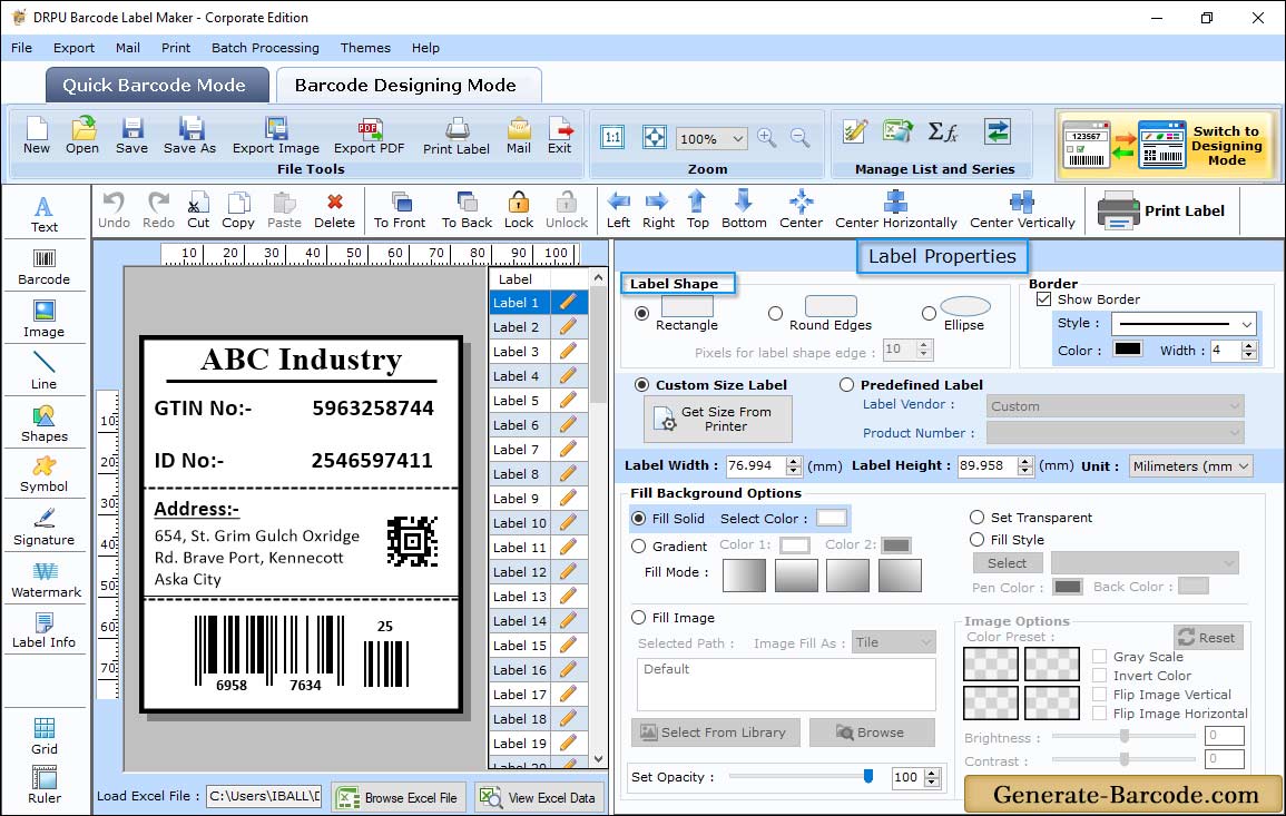 Label Properties Label Properties
