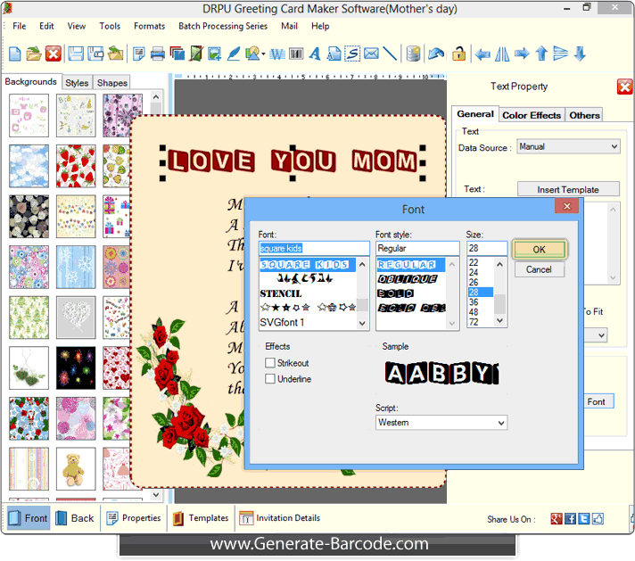 Greeting card maker software screenshots