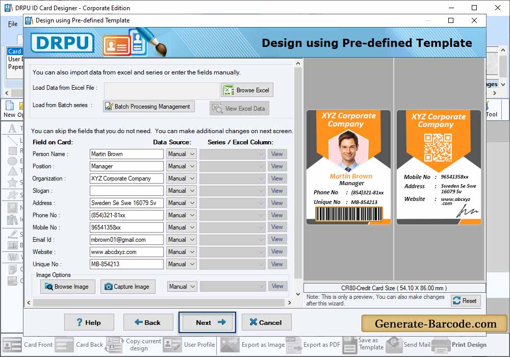 Choose Pre-defined Templates