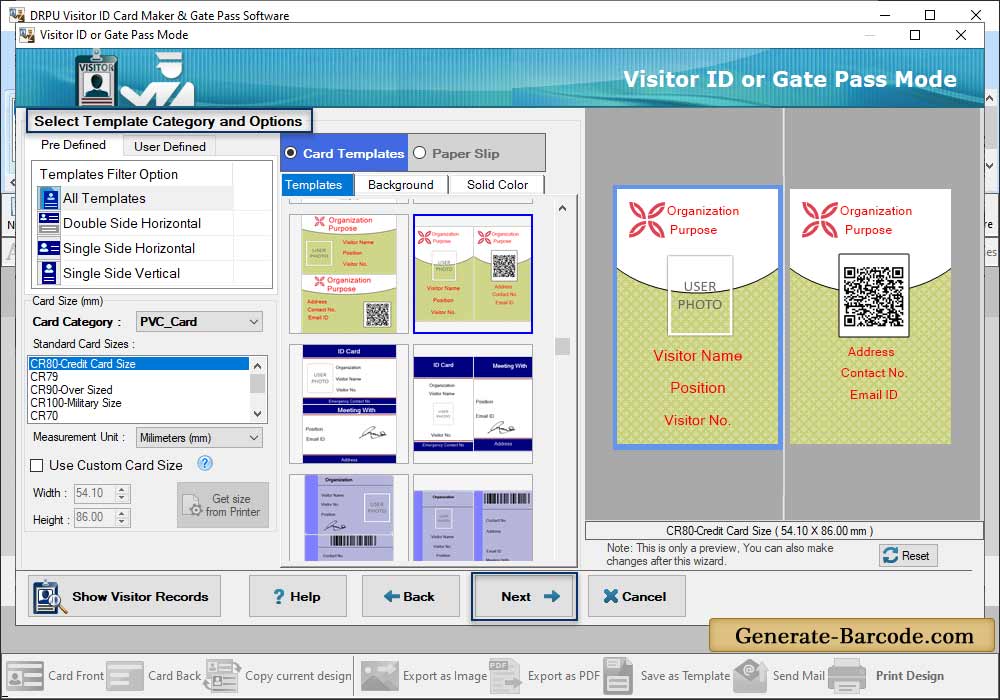 Visitor ID Card Design