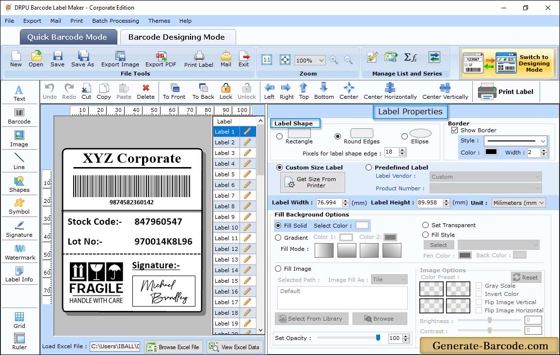 Label Properties