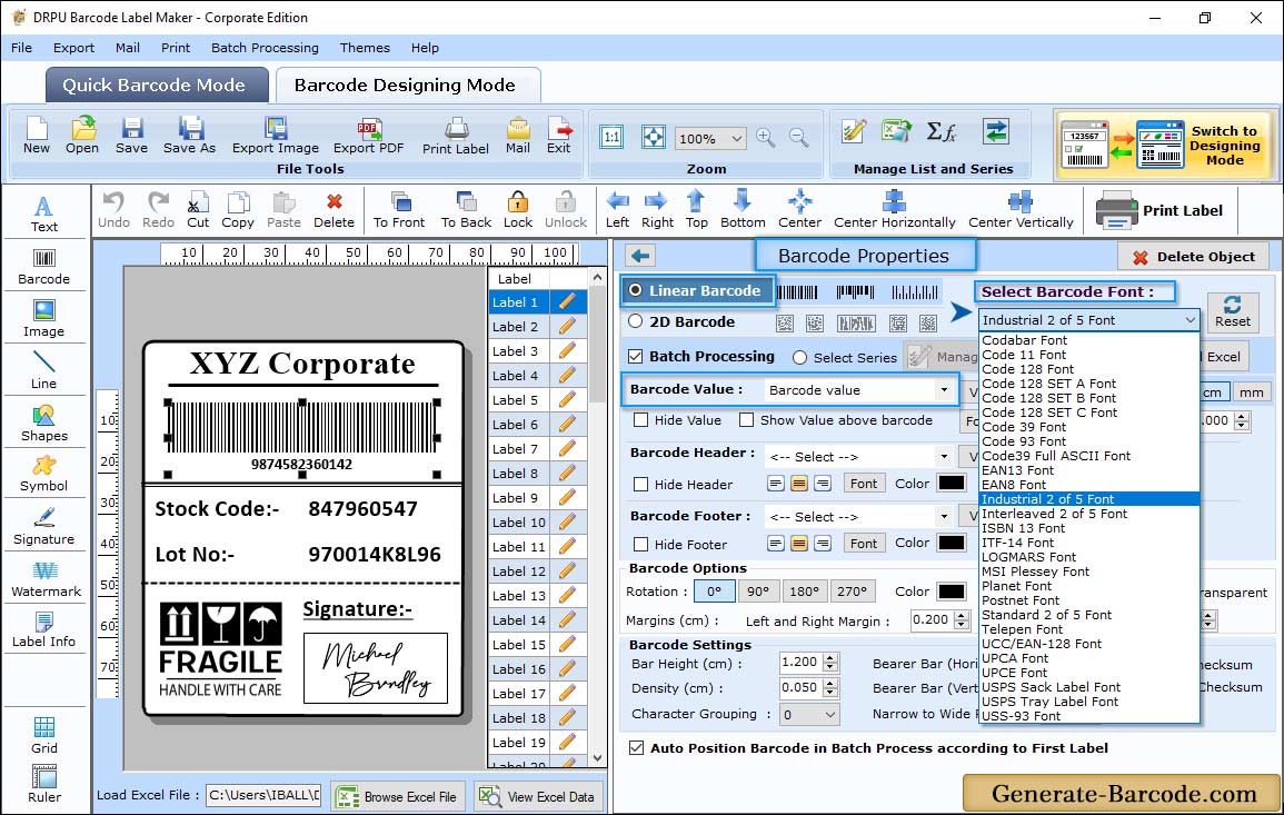 Set Barcode Value