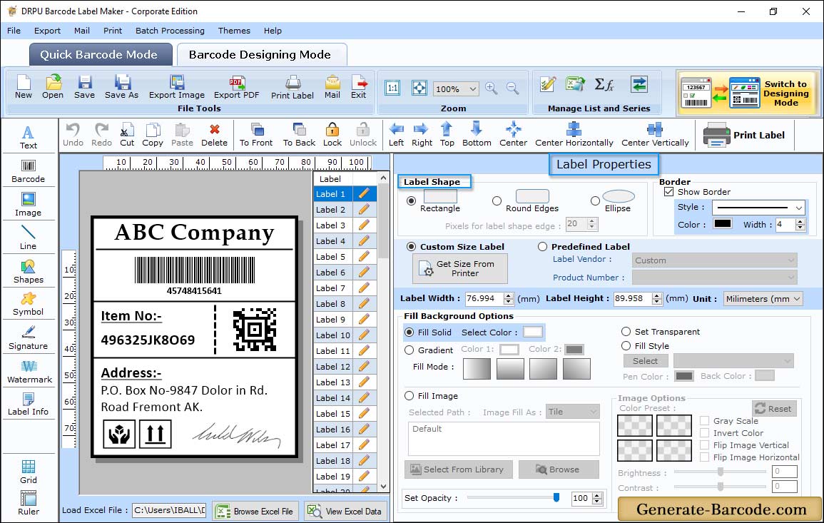 LOGMARS Card Properties