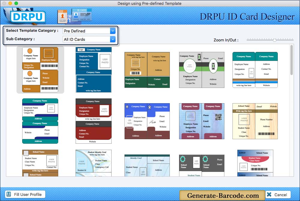 Design using Pre-defined Templates