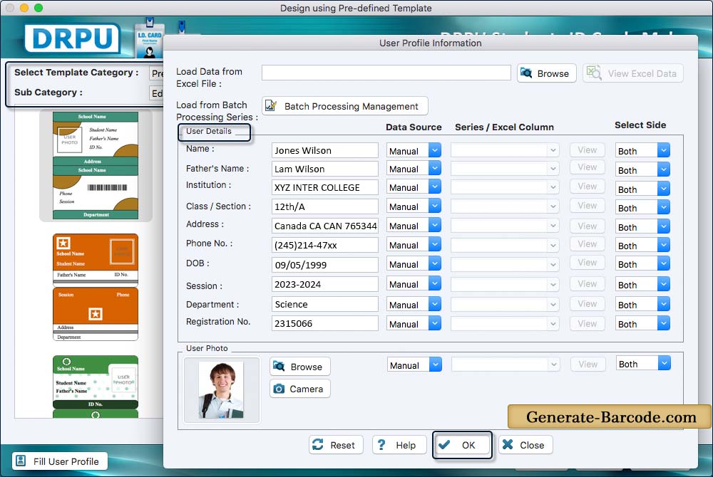Fill User Profile Information Fill User Profile Information
