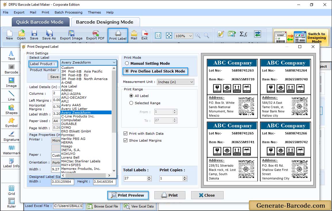 MaxiCode Print Properties