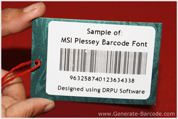 Sample of MSI Plessey Barcode Font