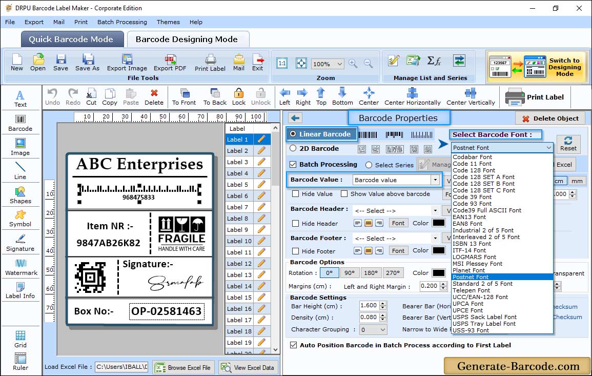 Barcode Properties