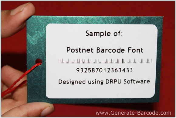 Sample of Postnet Barcode Font