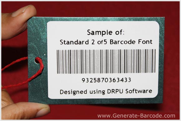 Sample of Standard 2 of 5 Barcode Font