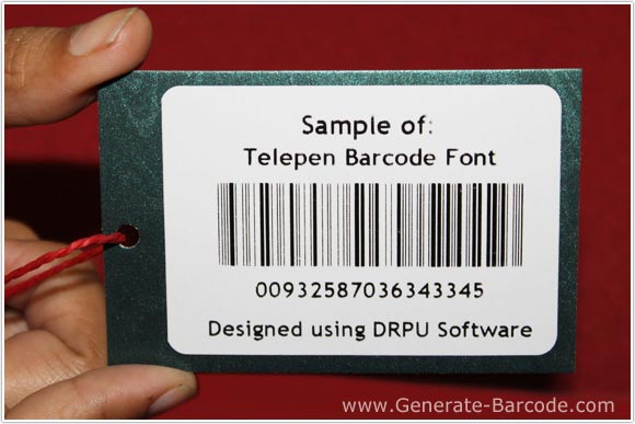 Sample of Telepen Barcode Font
