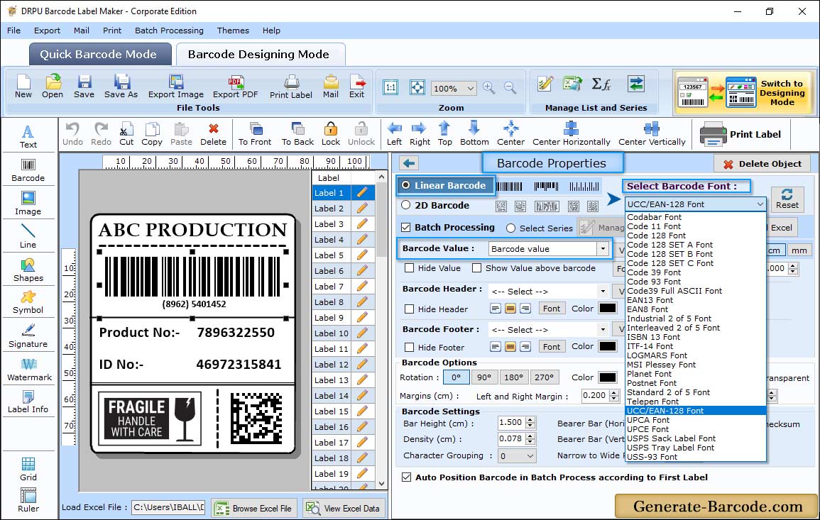 Barcode Properties - Value