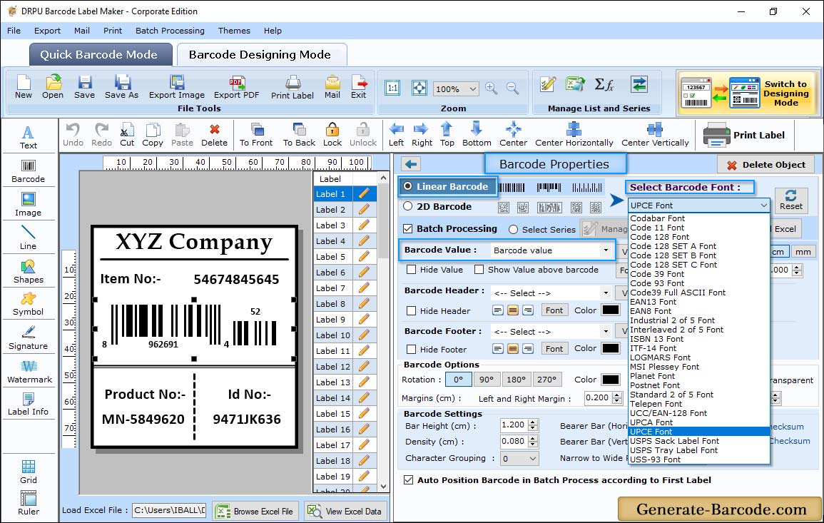 UPCE Barcode Properties UPCE Barcode Properties