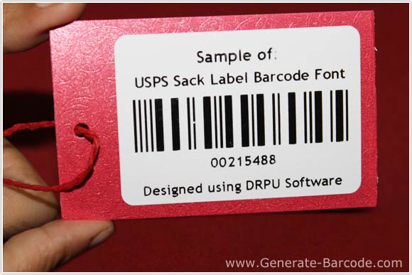 Sample of USPS Sack Label Barcode Font