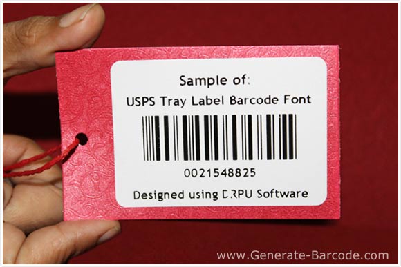Sample of USPS Tray Label Barcode Font