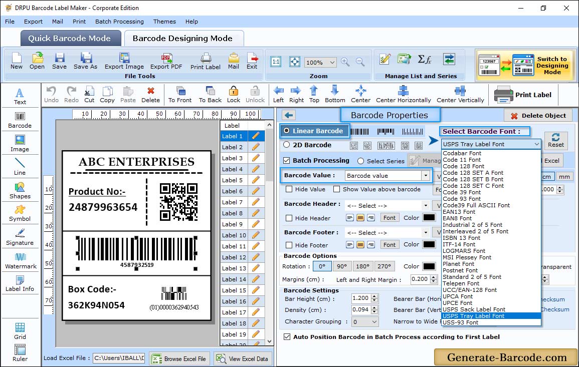 Barcode Properties - Value