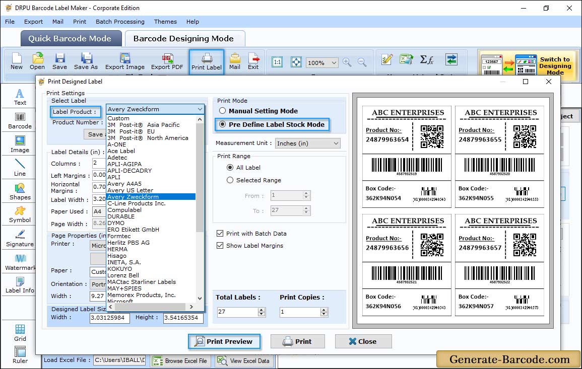 Print USPS Tray label Barcode image