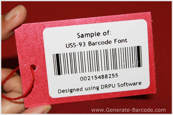 Sample of USS-93 Barcode Font