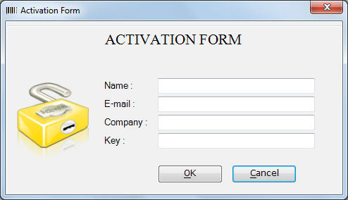 Barcode DRPU Formulário de ativação de software