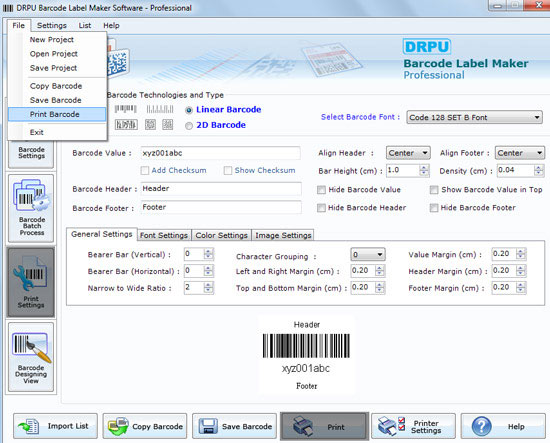 Print Barcode